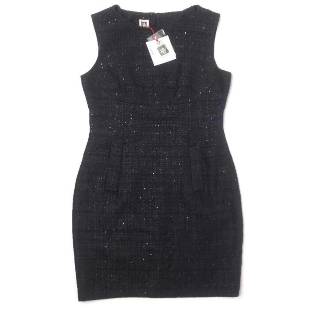 NWT Anne Klein Sheath Textured Dress Black